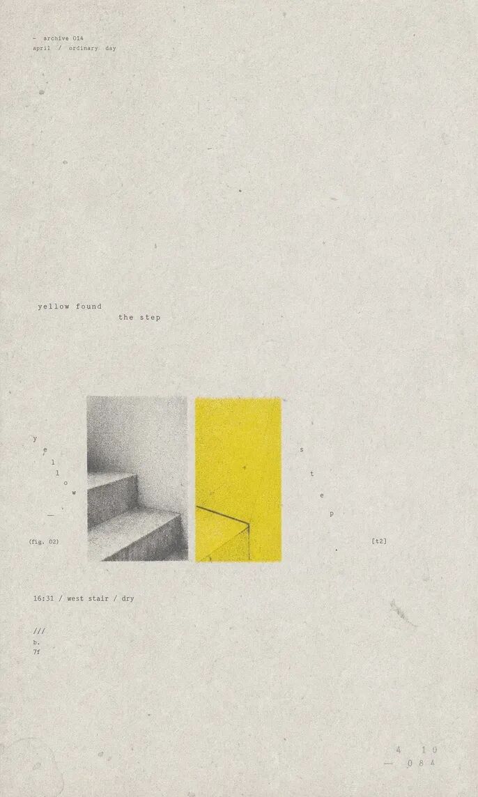 极简 zine 海报：yellow found the step